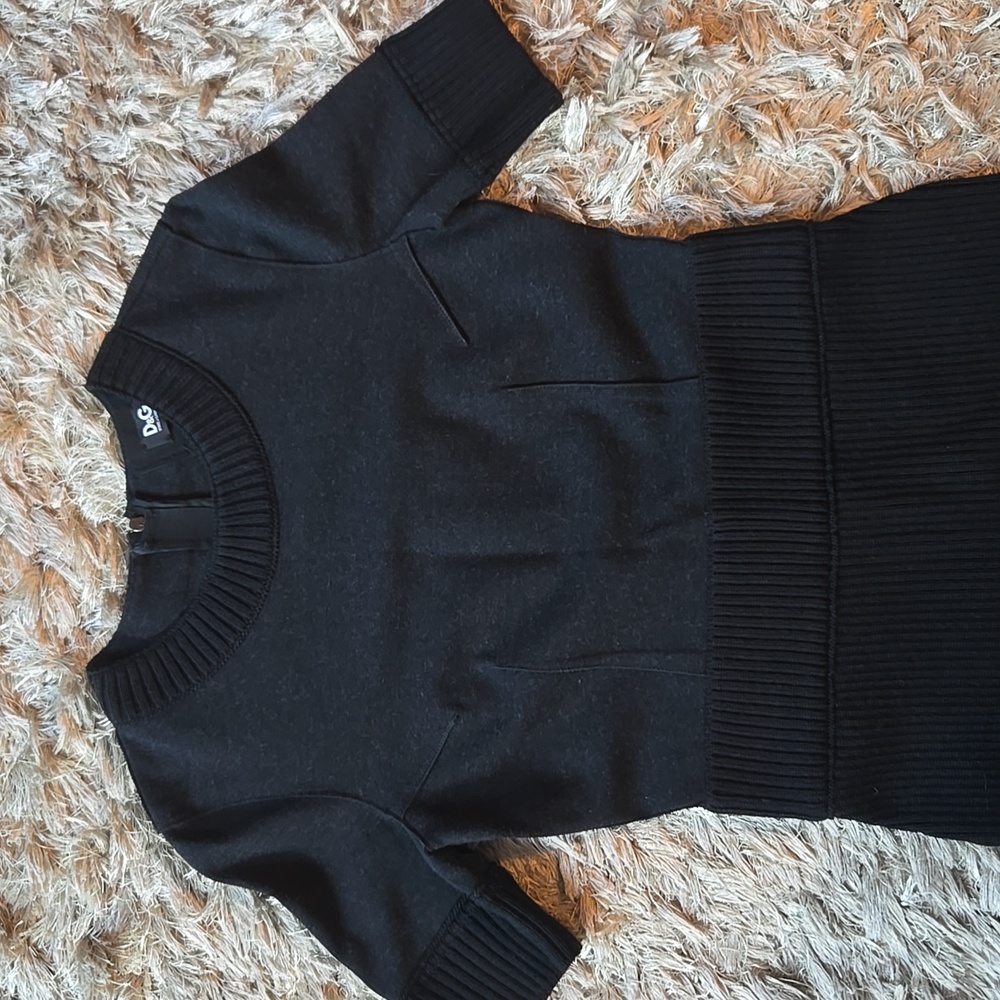 D&G Classic Black Midi Knit Dress